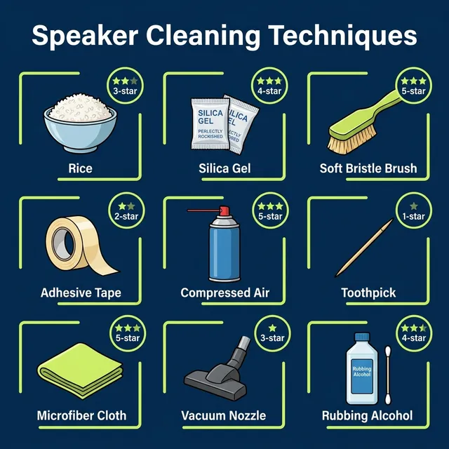 Comparison of nine phone speaker cleaning methods